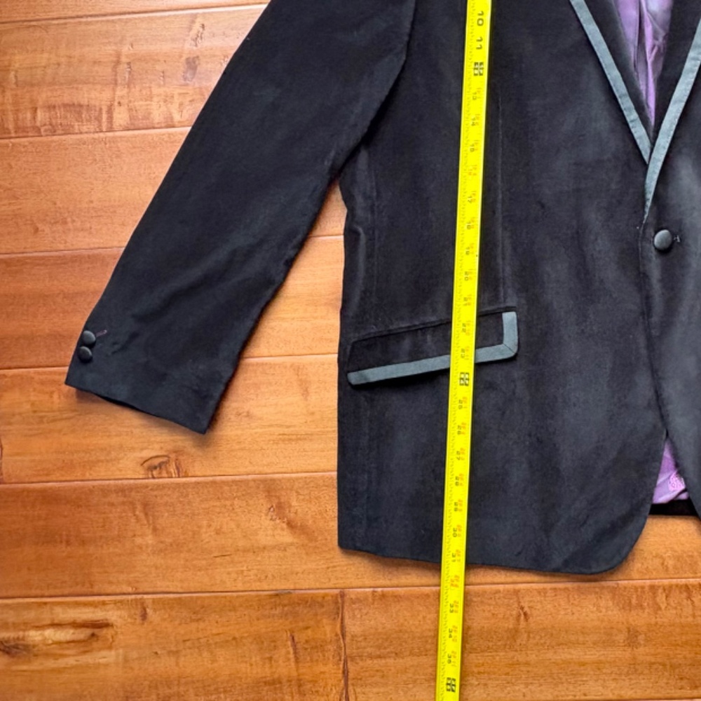 Rock & Republic Black‎ Velvet Suede Sport Coat Mens 48R - Picture 12 of 13